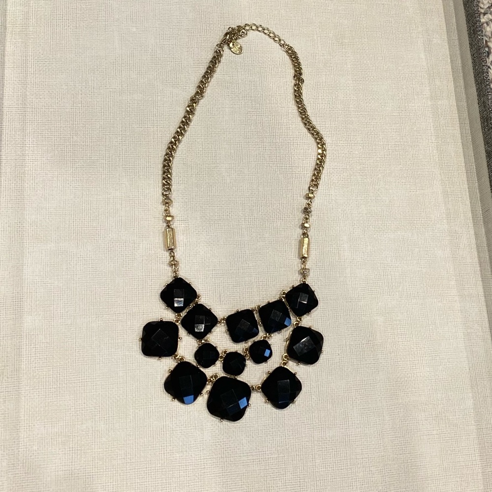 NWOT black and gold statement necklace
